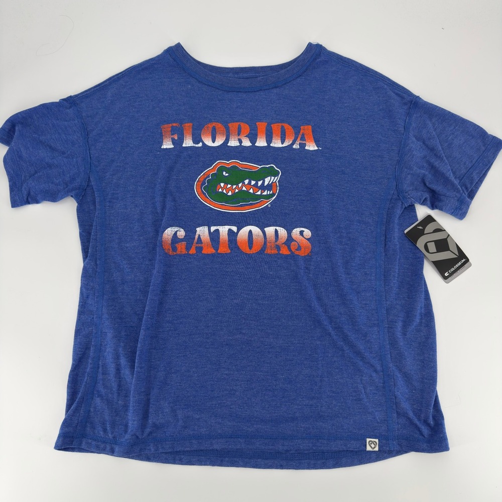 Colosseum Florida Gators Graphic Tee Shirt Modern Women Small Blue FOTS3141